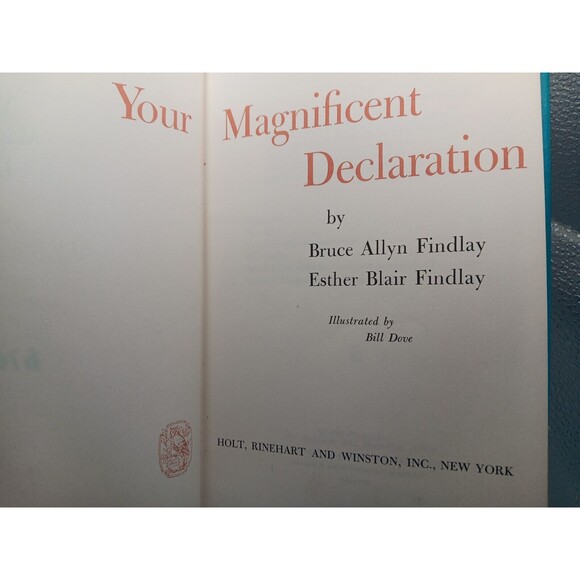 Your Magnificent Declaration Book 1961 Bruce And Esther Findlay Vintage - Picture 3 of 9